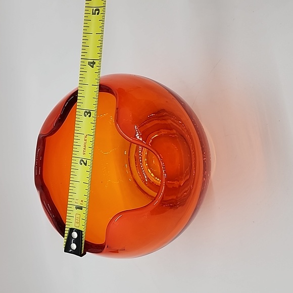 Vintage Viking Glass Epic Rose Bowl Persimmon - Picture 10 of 11